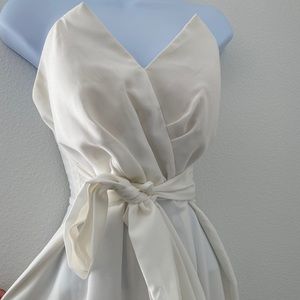 white strapless jumpsuit